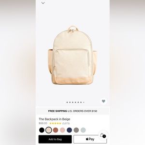 BEIS the backpack in beige. BRAND NEW PERFECT CONDITION!!